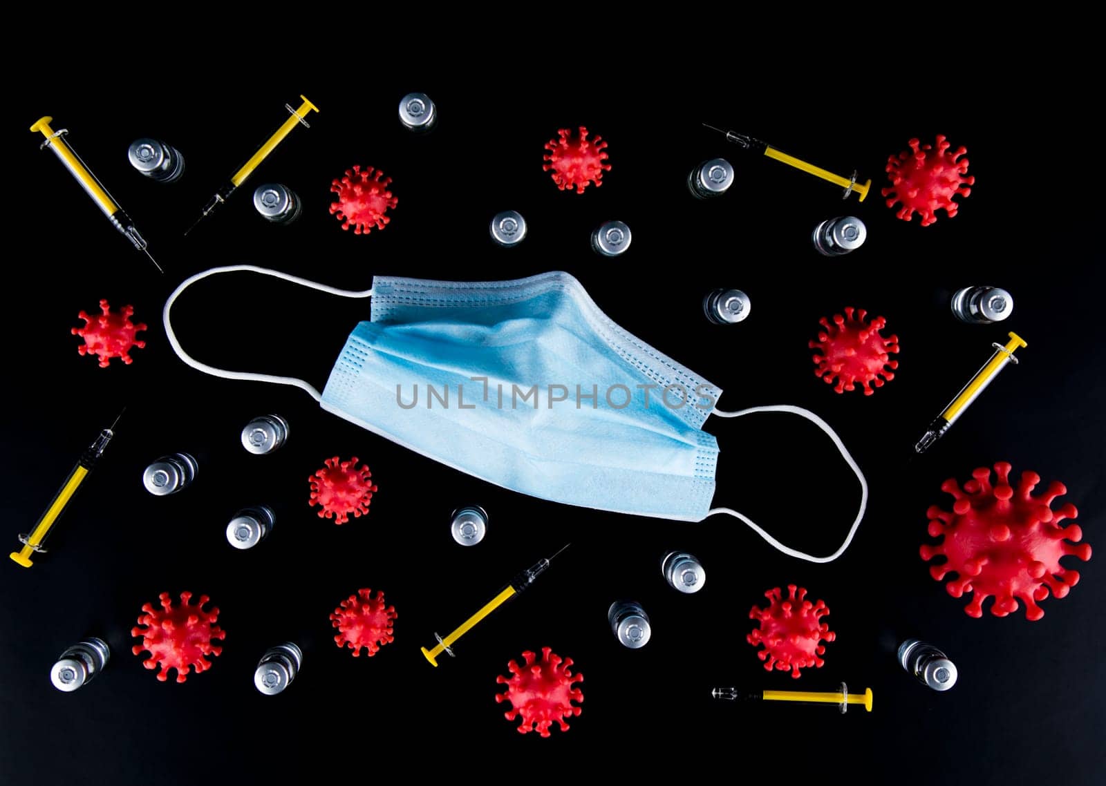 Mask and corona virus protection isolated, pandemic background