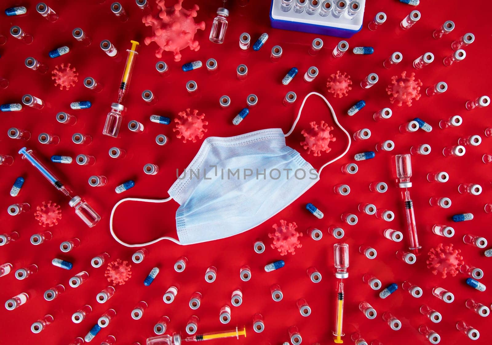 Medical mask for protection against corona virus, SARS pandemic background