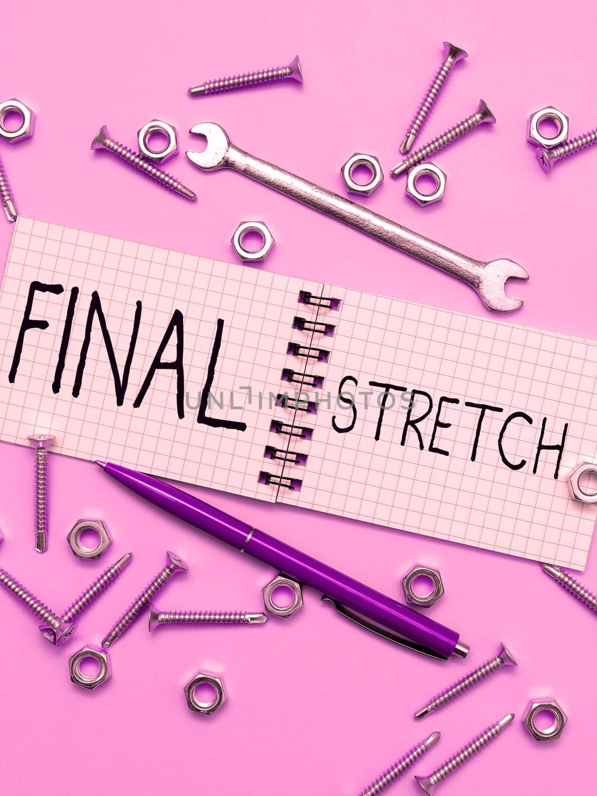 Text showing inspiration Final Stretch, Concept meaning Last Leg Concluding Round Ultimate Stage Finale Year ender