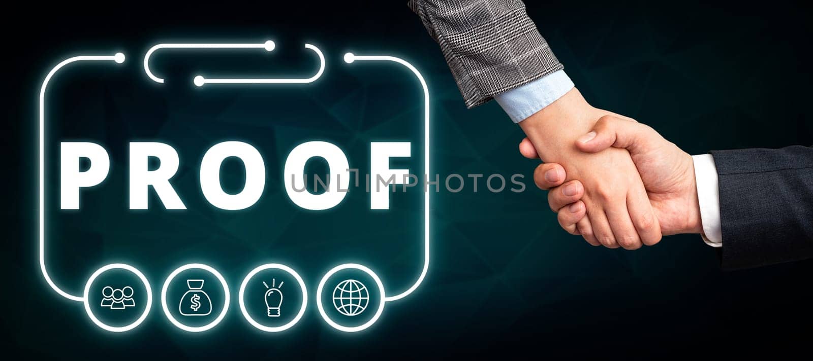 Inspiration showing sign Proof, Word Written on evidence or argument establishing fact or truth of statement
