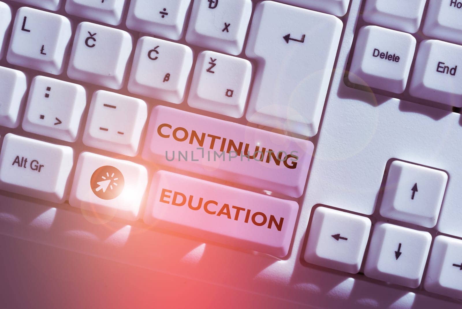 Writing displaying text Continuing Education, Word for Continued Learning Activity professionals engage in