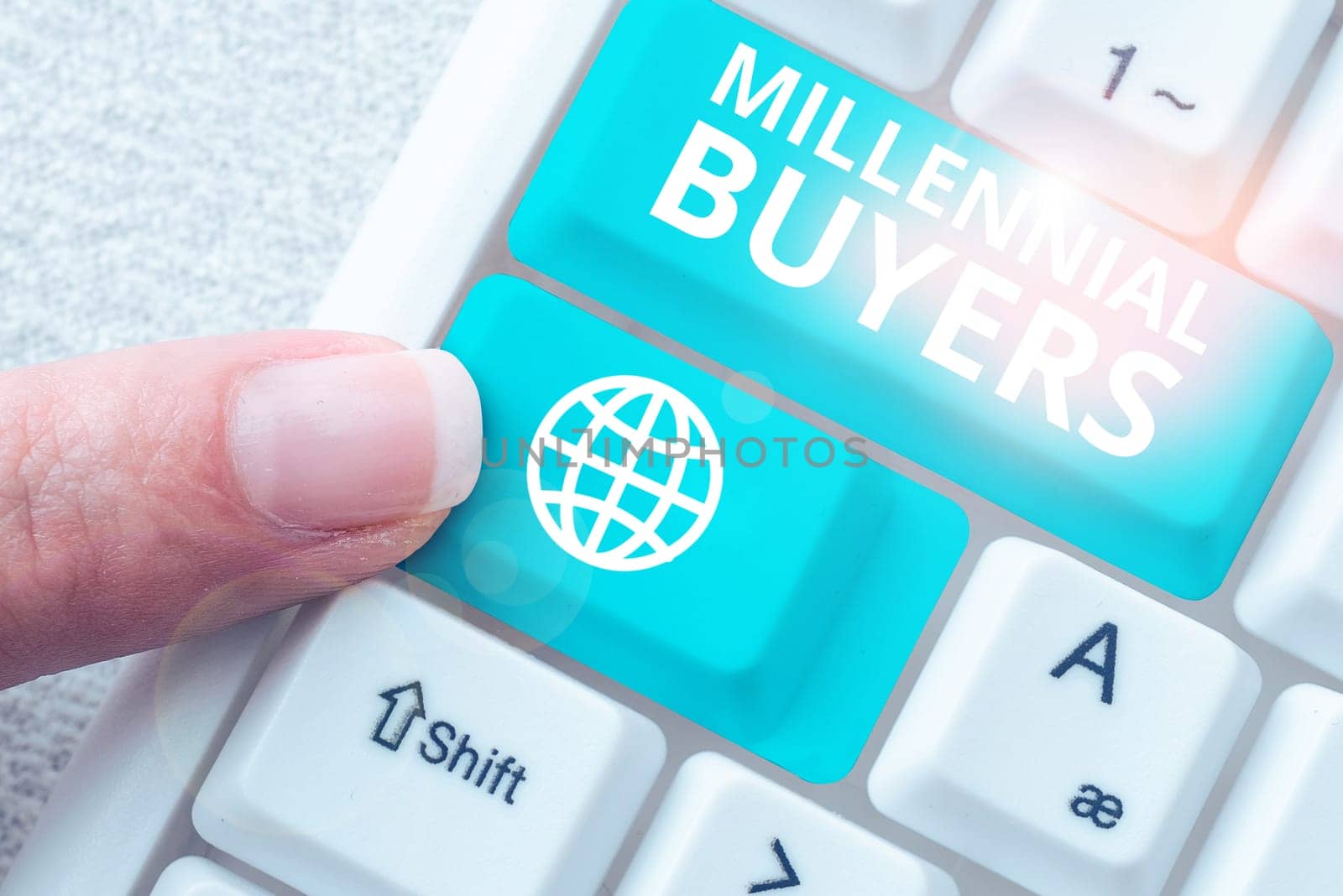Text sign showing Millennial Buyers, Business approach Type of consumers that are interested in trending products