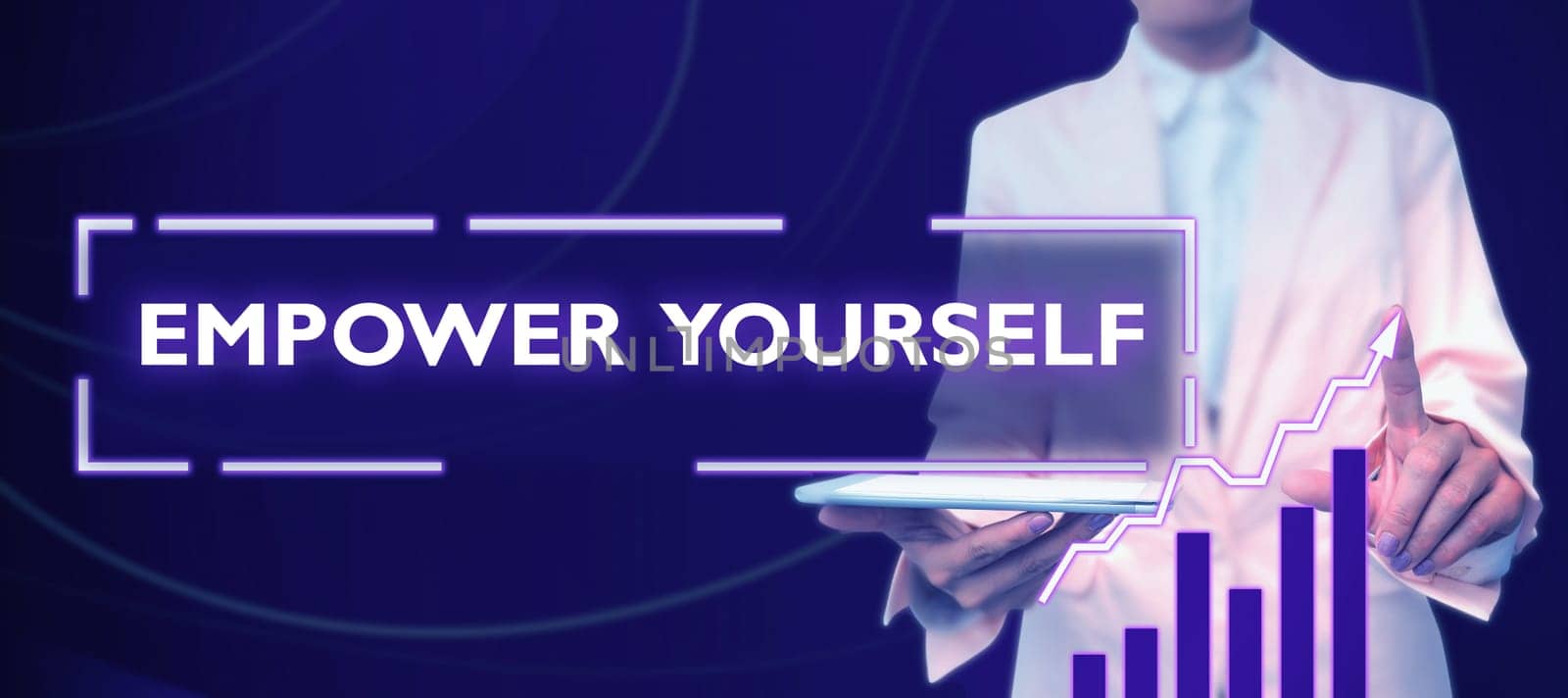 Text sign showing Empower Yourself, Business idea taking control of life setting goals positive choices