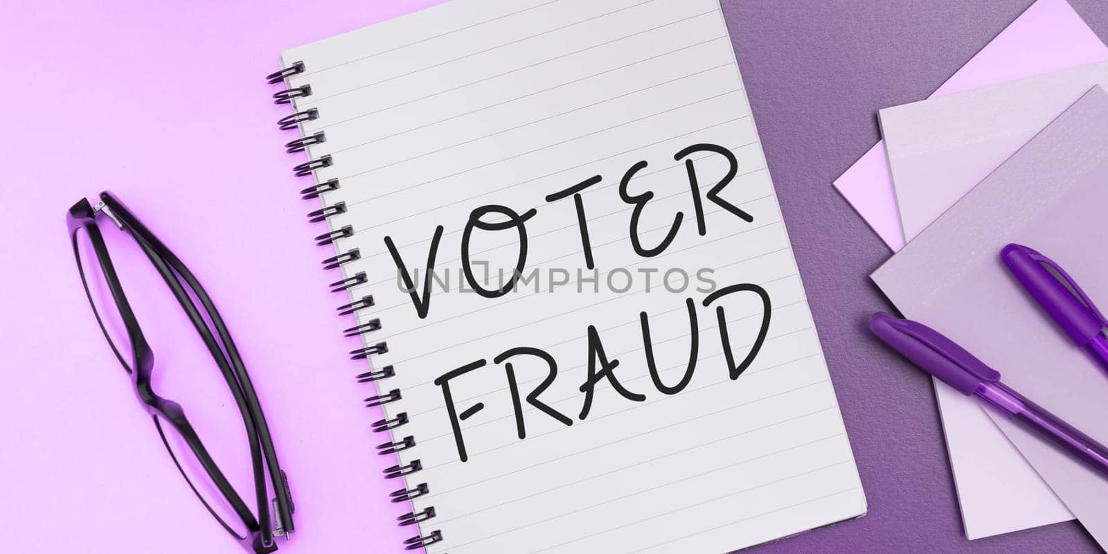 Conceptual display Voter Fraud, Word for formal indication choice between two or more candidates actions