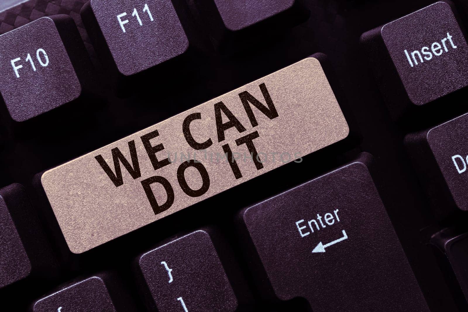 Hand writing sign We Can Do It, Conceptual photo see yourself as powerful capable person