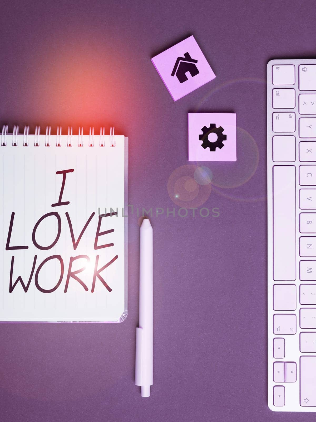 Inspiration showing sign I Love Work, Conceptual photo High self-stem being comfortable with your job