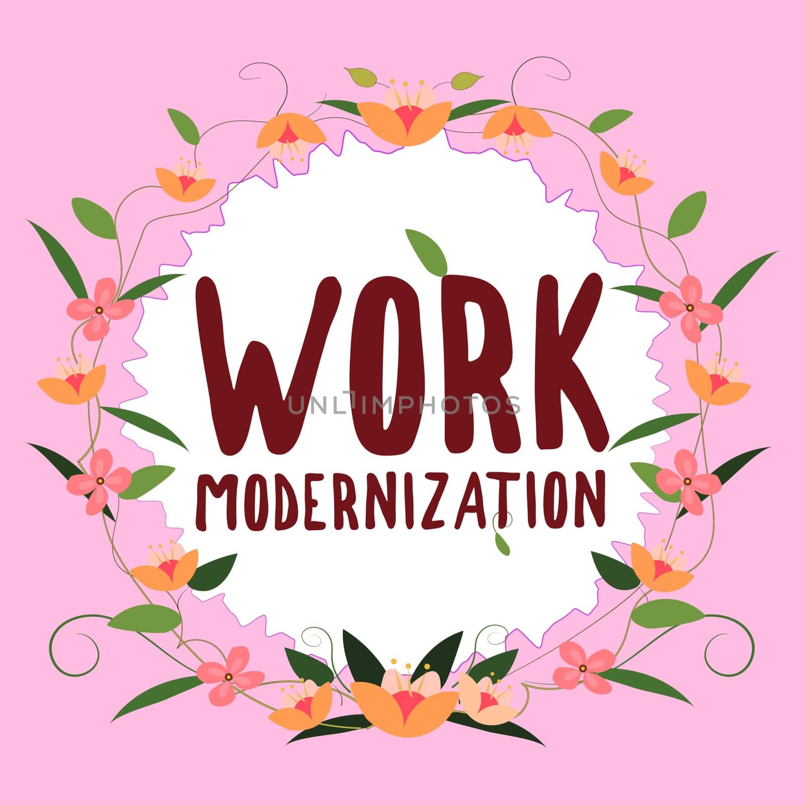 Text showing inspiration Work Modernization, Business idea changing product service and process to include new functions and skills