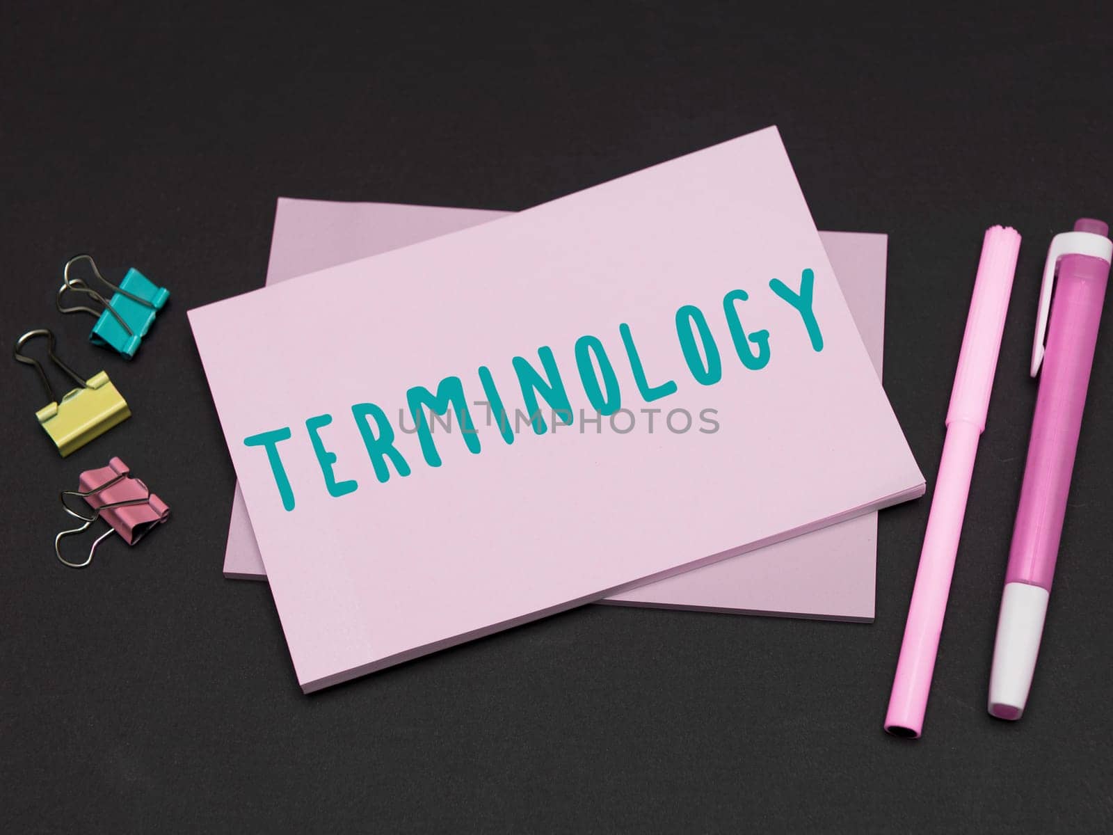 Text showing inspiration Terminology, Conceptual photo Terms used with particular technical application in studies