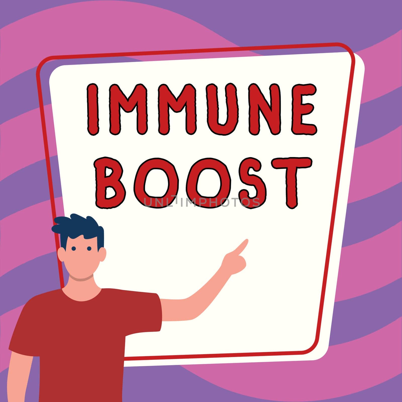 Text caption presenting Immune Boost, Business approach being able to resist a particular disease preventing development of pathogens