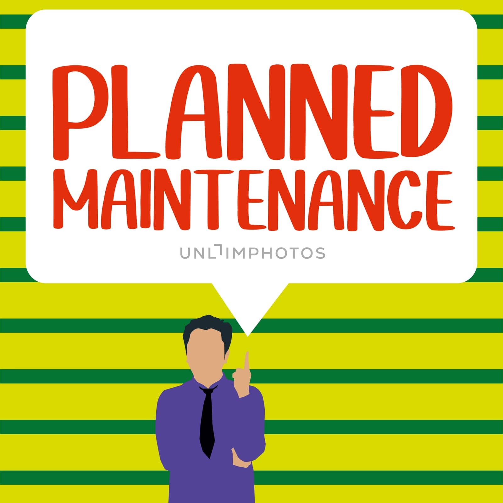 Hand writing sign Planned Maintenance, Business concept Check ups to be done Scheduled on a Regular Basis
