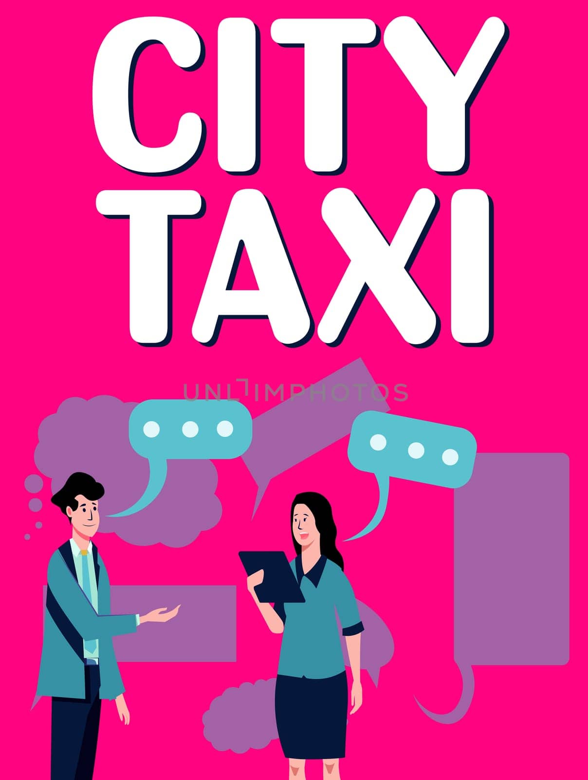 Sign displaying City Taxi, Concept meaning type of vehicle for hire with a driver often for a non-shared ride