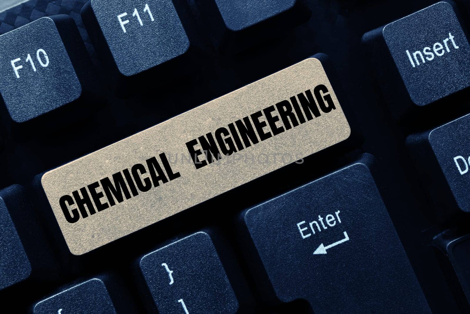 Handwriting text Chemical Engineering, Internet Concept developing things dealing with the industrial application of chemistry