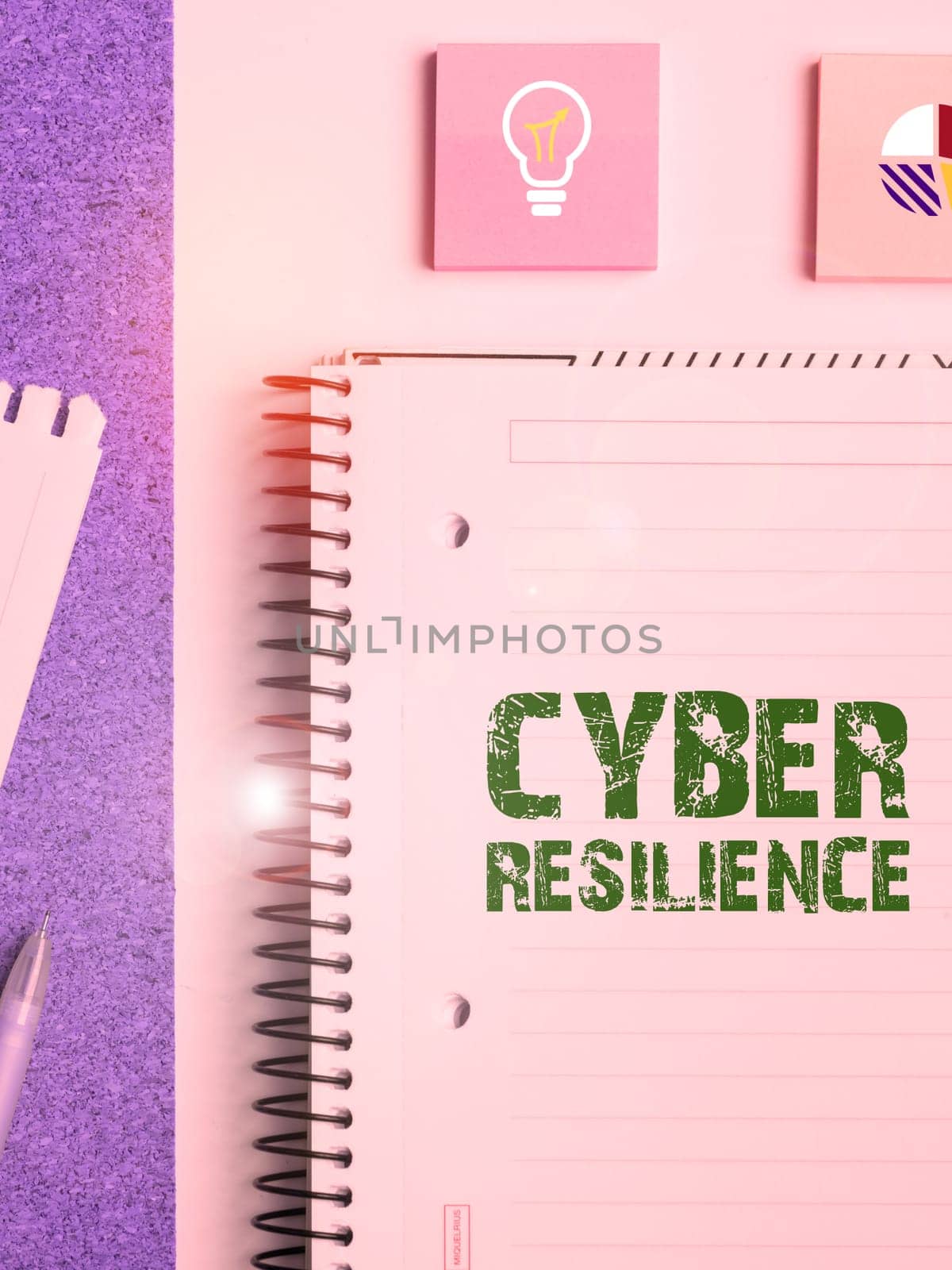 Handwriting text Cyber Resilience, Internet Concept measure of how well an enterprise can manage a cyberattack