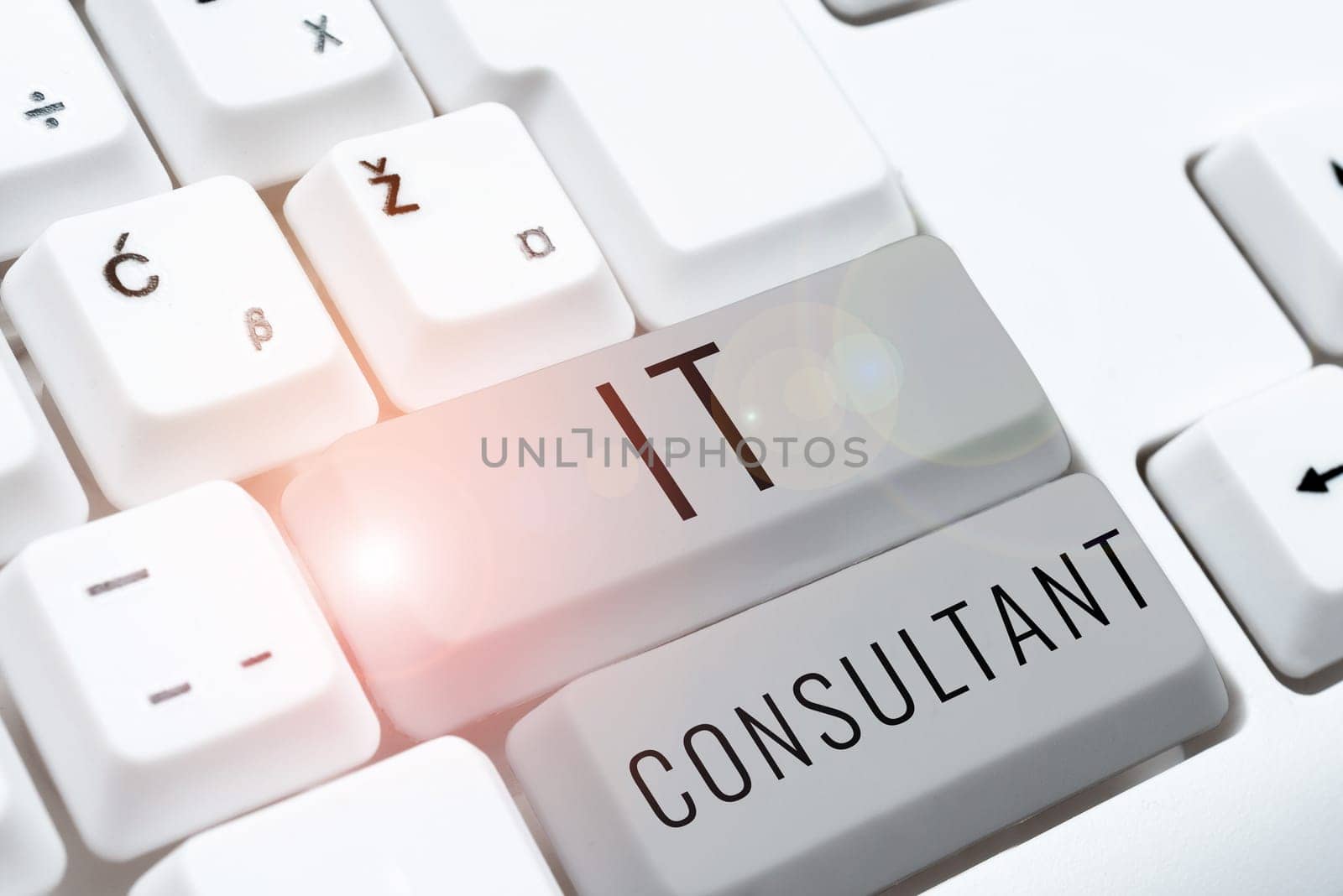 Text showing inspiration It Consultant, Business idea Focuses on advising organizations how to manage their IT services