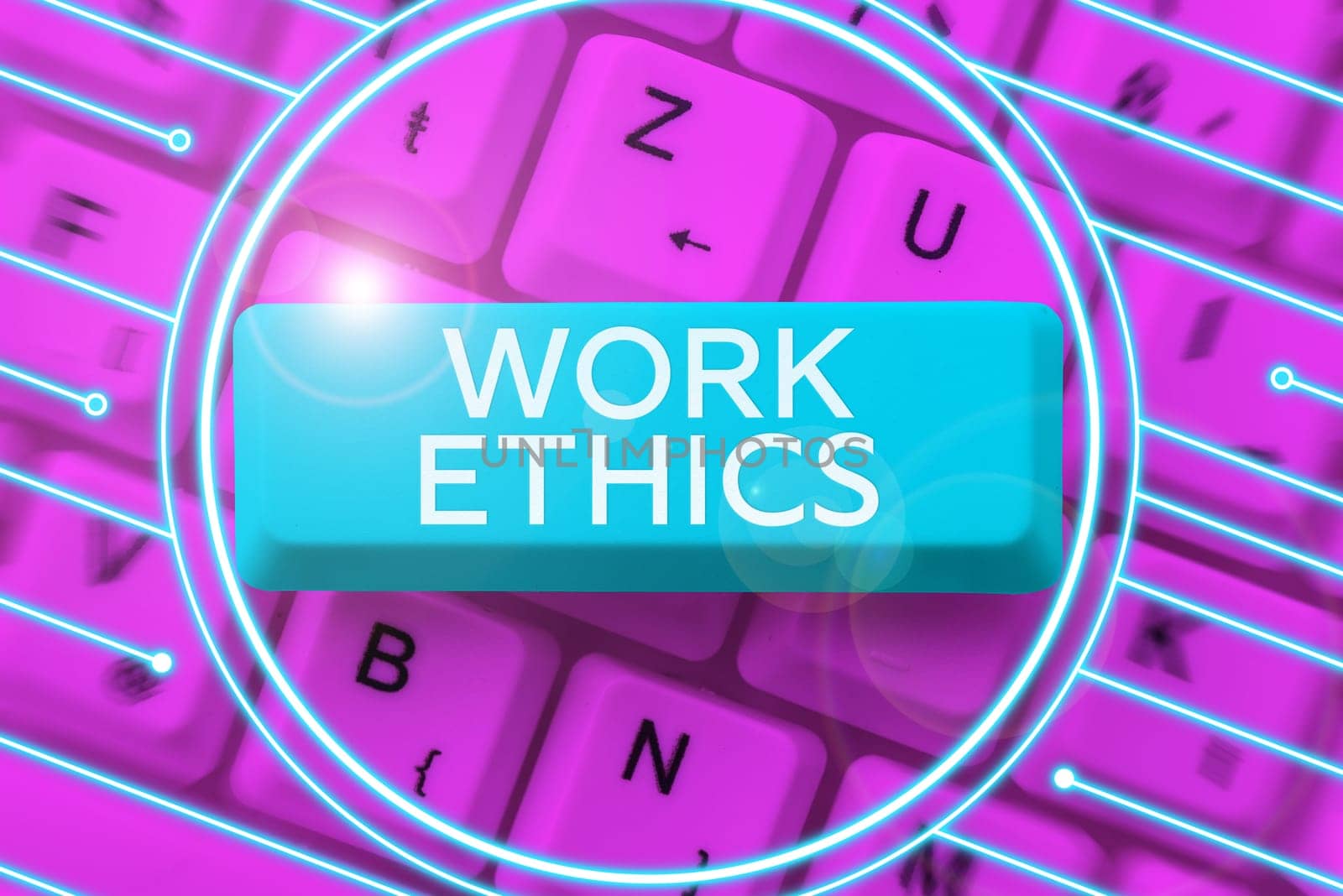 Text sign showing Work Ethics, Conceptual photo A set of values centered on the importance of doing work