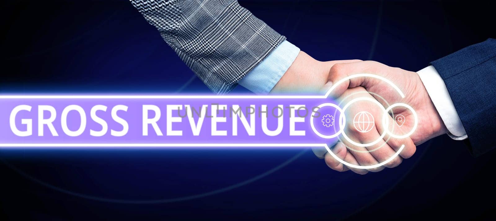 Writing displaying text Gross Revenue, Business idea total value of everything produced in the country