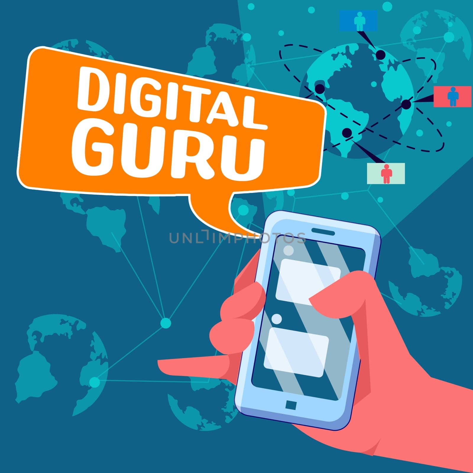 Inspiration showing sign Digital Guru, Business overview teacher and intellectual guide in matters of fundamental concern of electronics