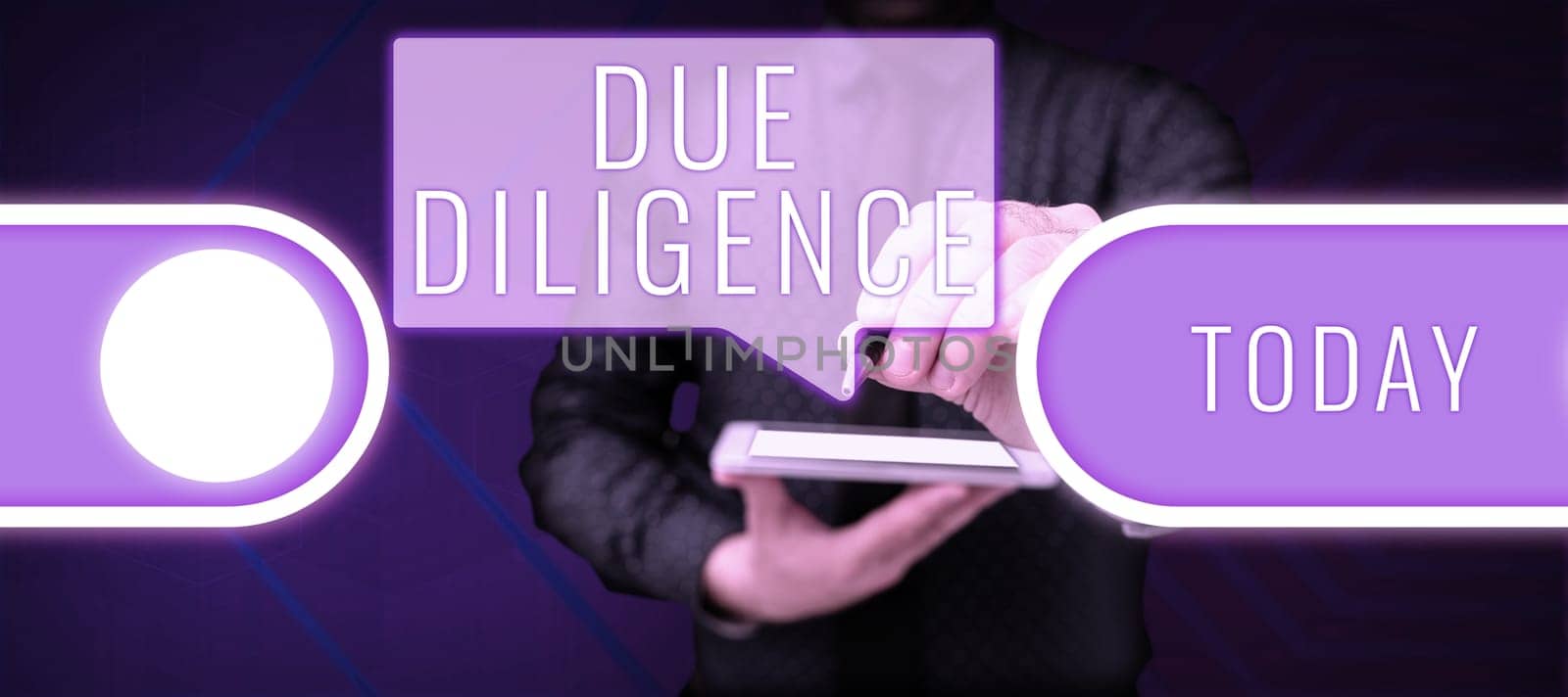 Writing displaying text Due Diligence, Concept meaning avoid harming other business property for an agreement