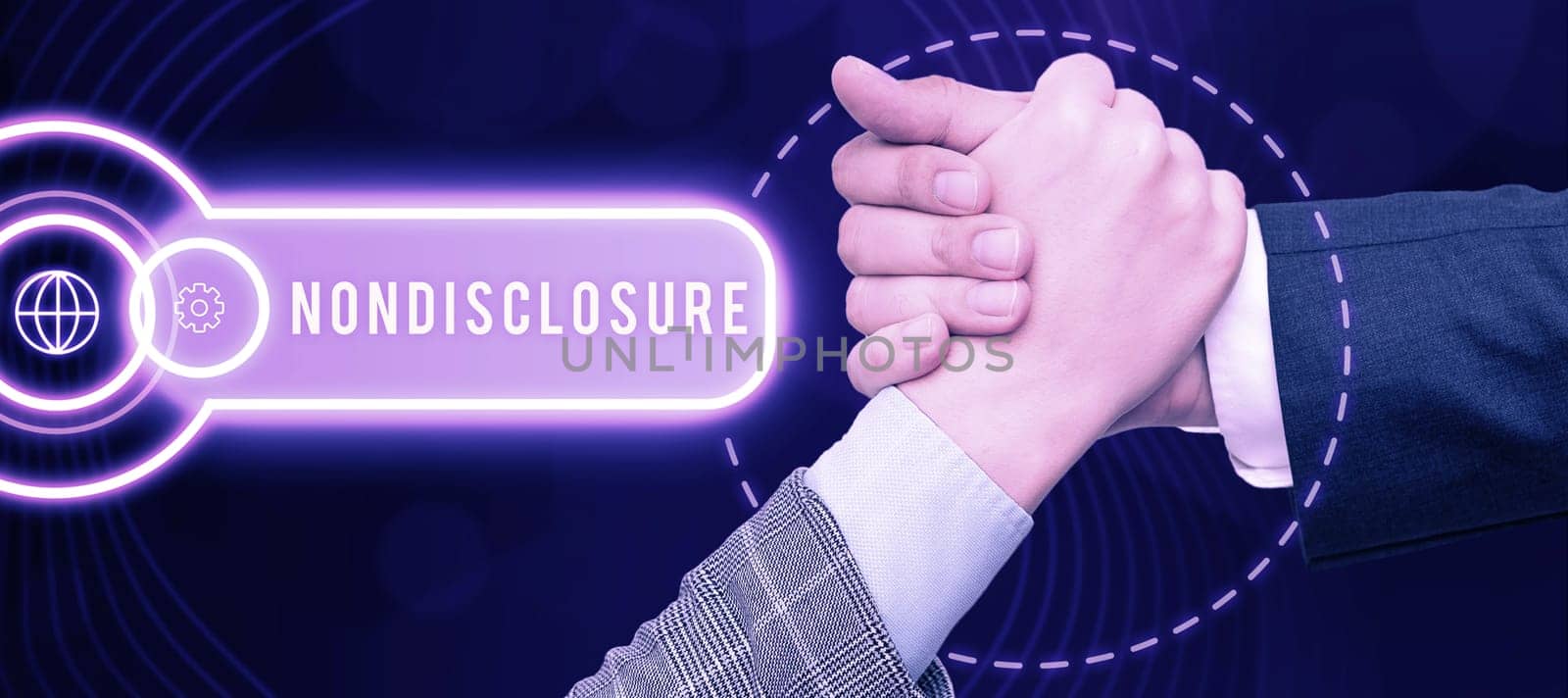 Conceptual caption Nondisclosure, Business concept Legal Contract Confidential Material or Information