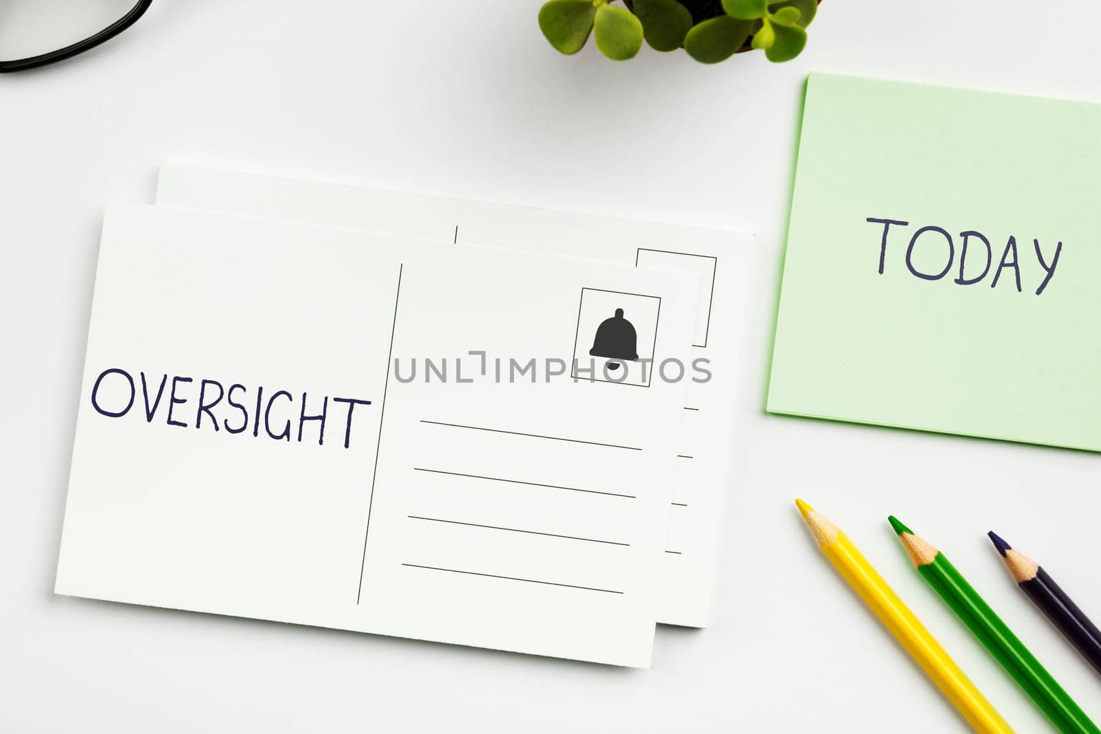 Sign displaying Oversight, Business overview Watch Organize job to make certain it is being done correctly