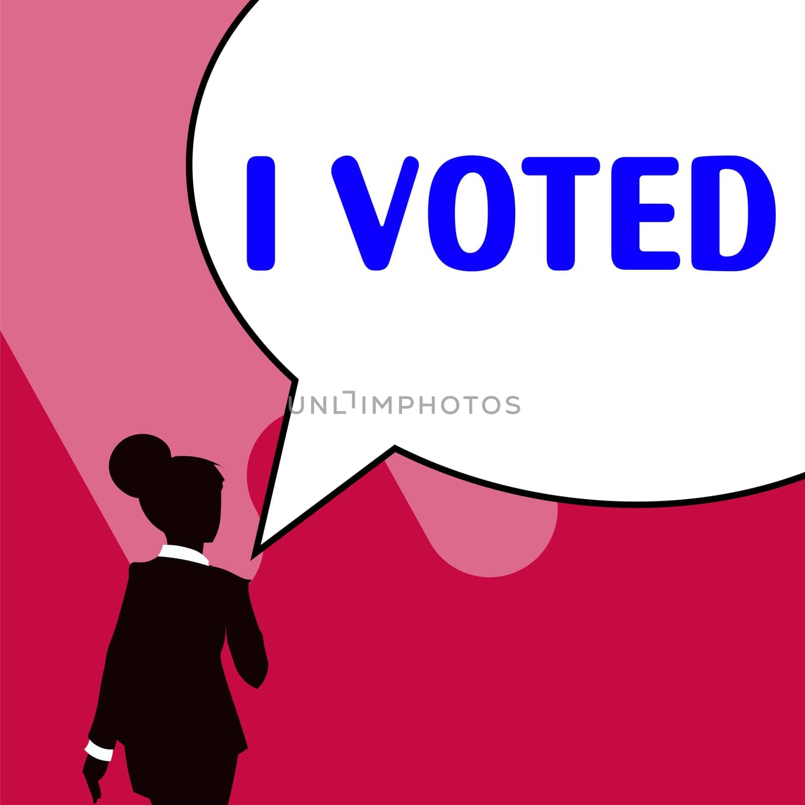 Conceptual display I Voted, Business concept indication of a choice between two or more candidates through ballot