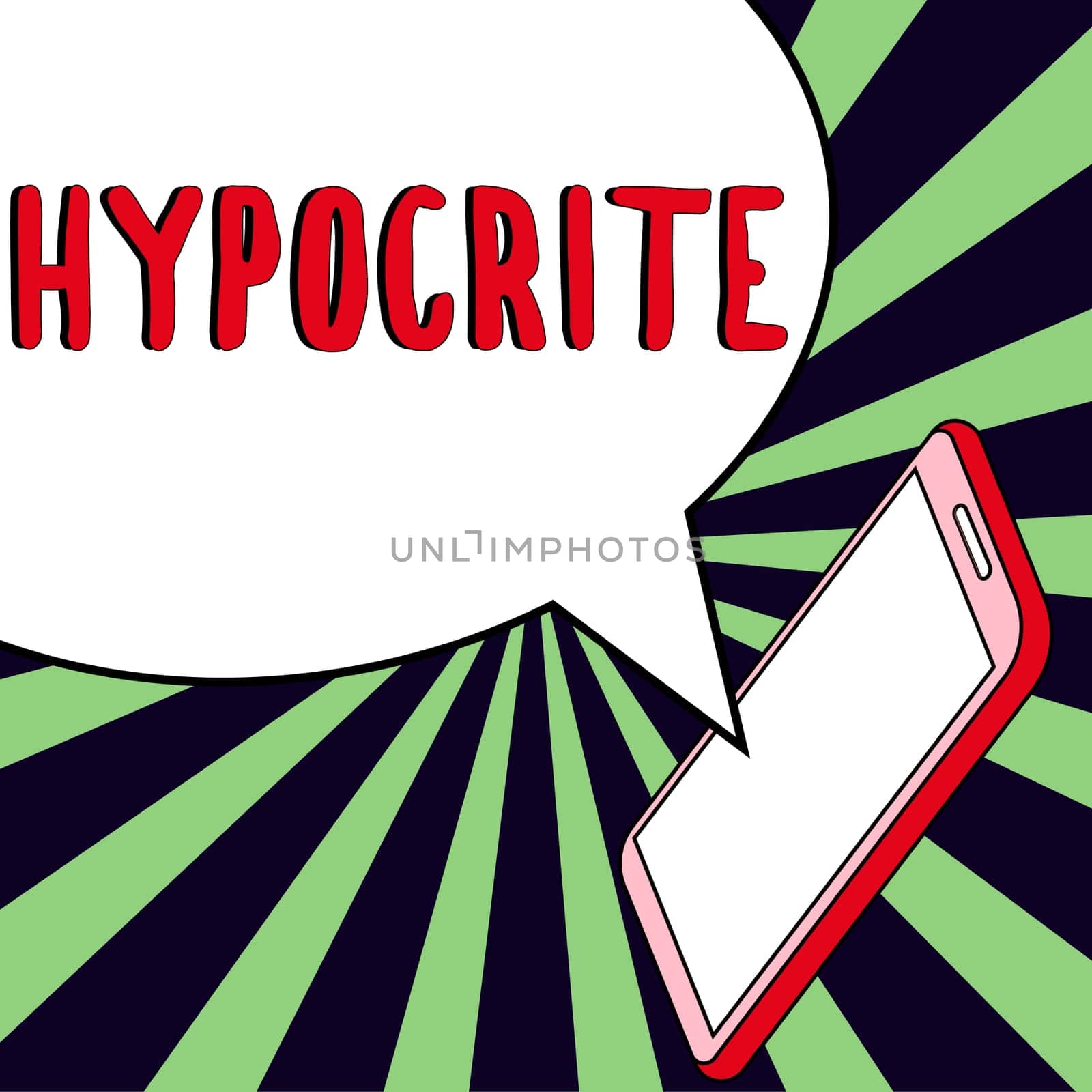 Text caption presenting Hypocrite, Word for Medical condition in which blood pressure is extremely high