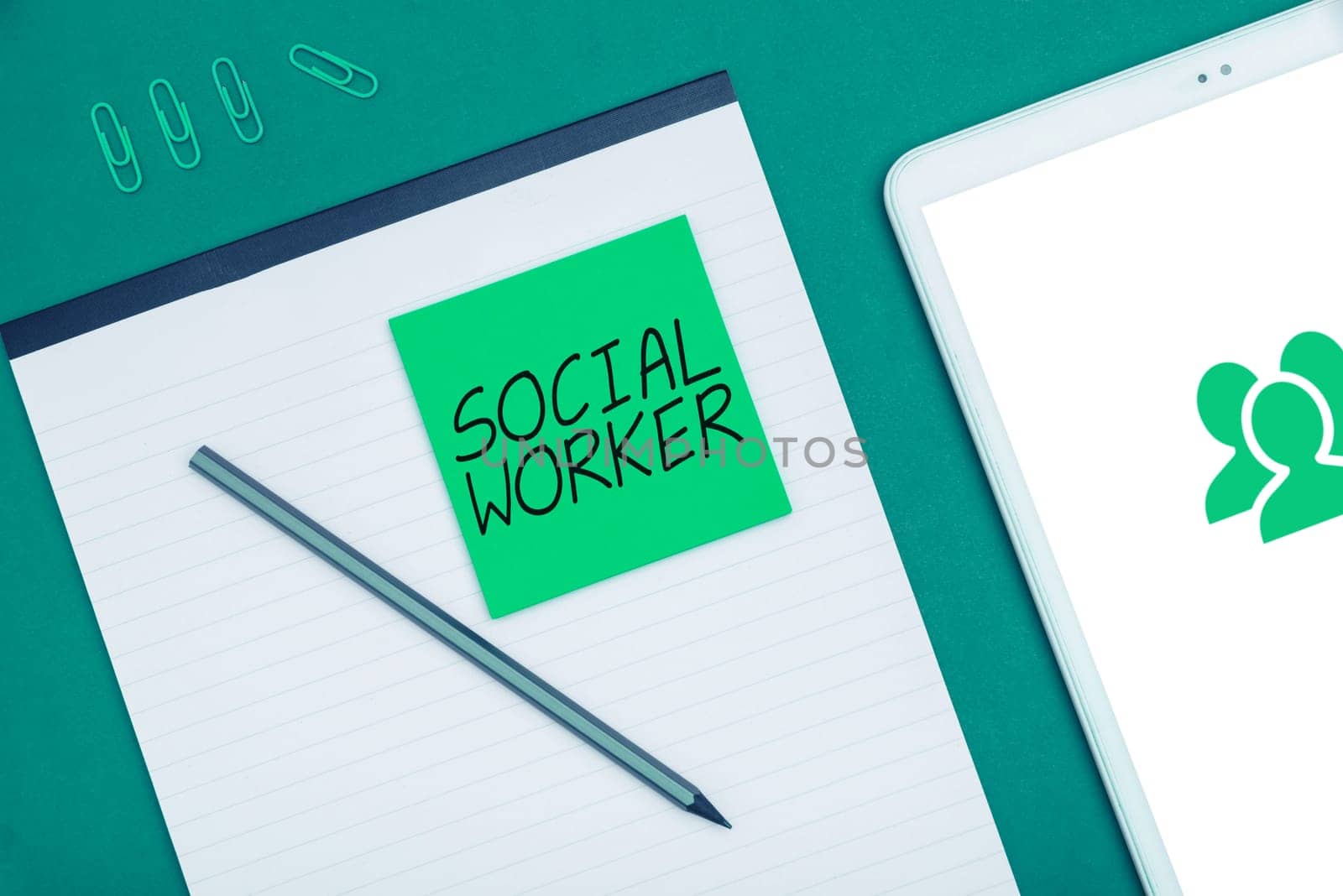 Text sign showing Social Worker, Business concept assistance from state people with inadequate or no income