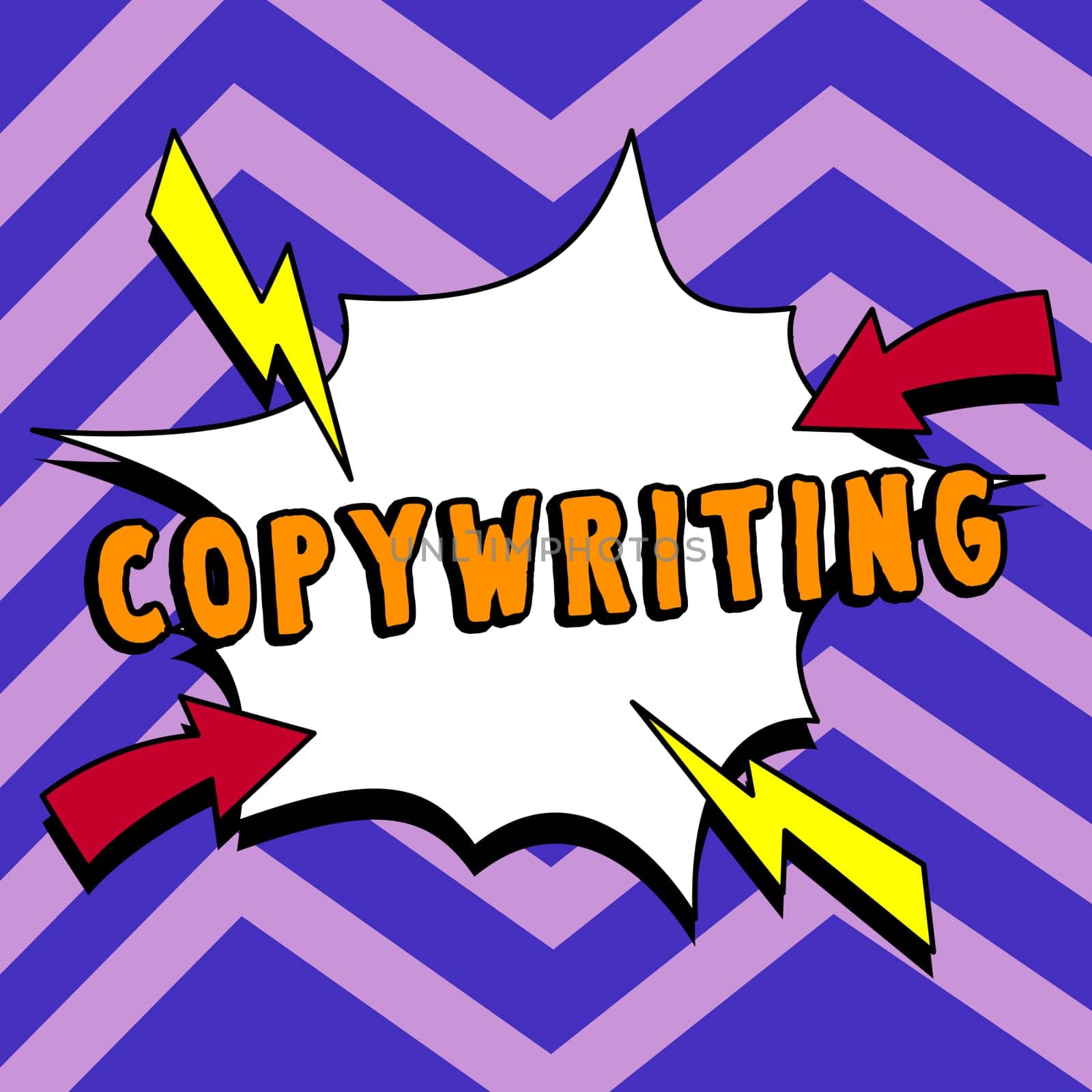 Conceptual caption Copywriting, Internet Concept writing the text of advertisements or publicity material