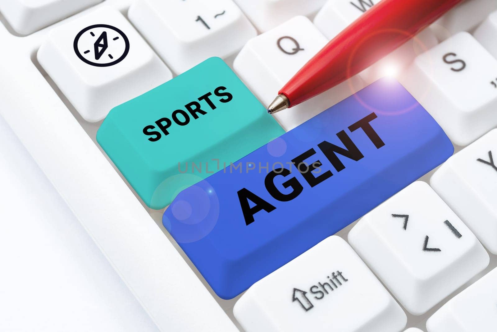 Text sign showing Sports Agent, Business overview person manages recruitment to hire best sport players for a team