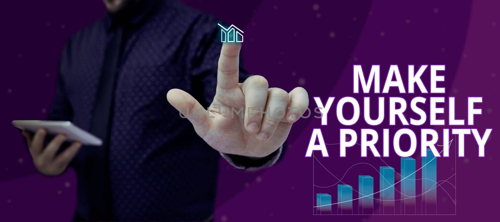 Sign displaying Make Yourself A Priority, Business concept Think in your own good first personal development