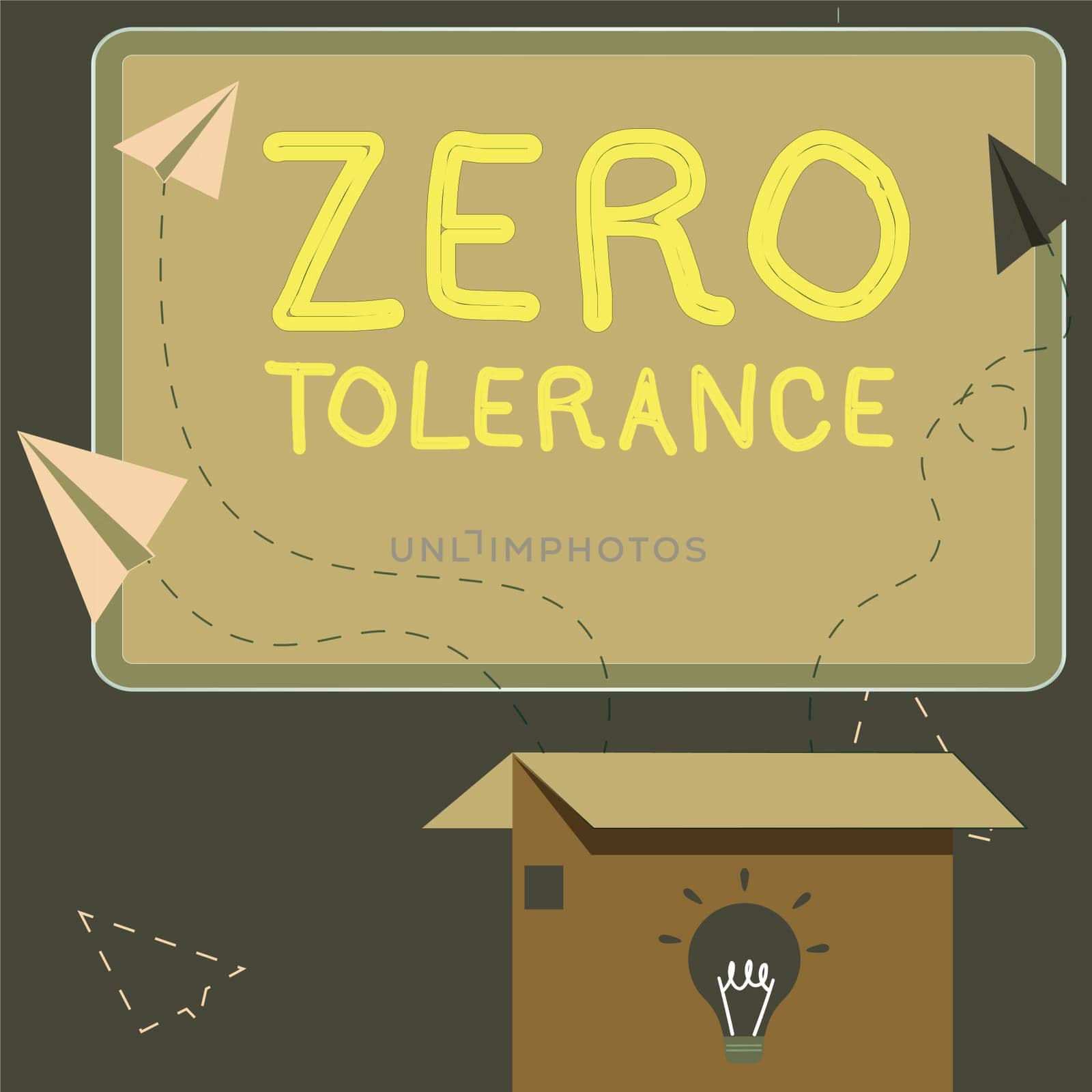 Sign displaying Zero Tolerance, Business concept refusal to accept antisocial behaviour or improper behaviour