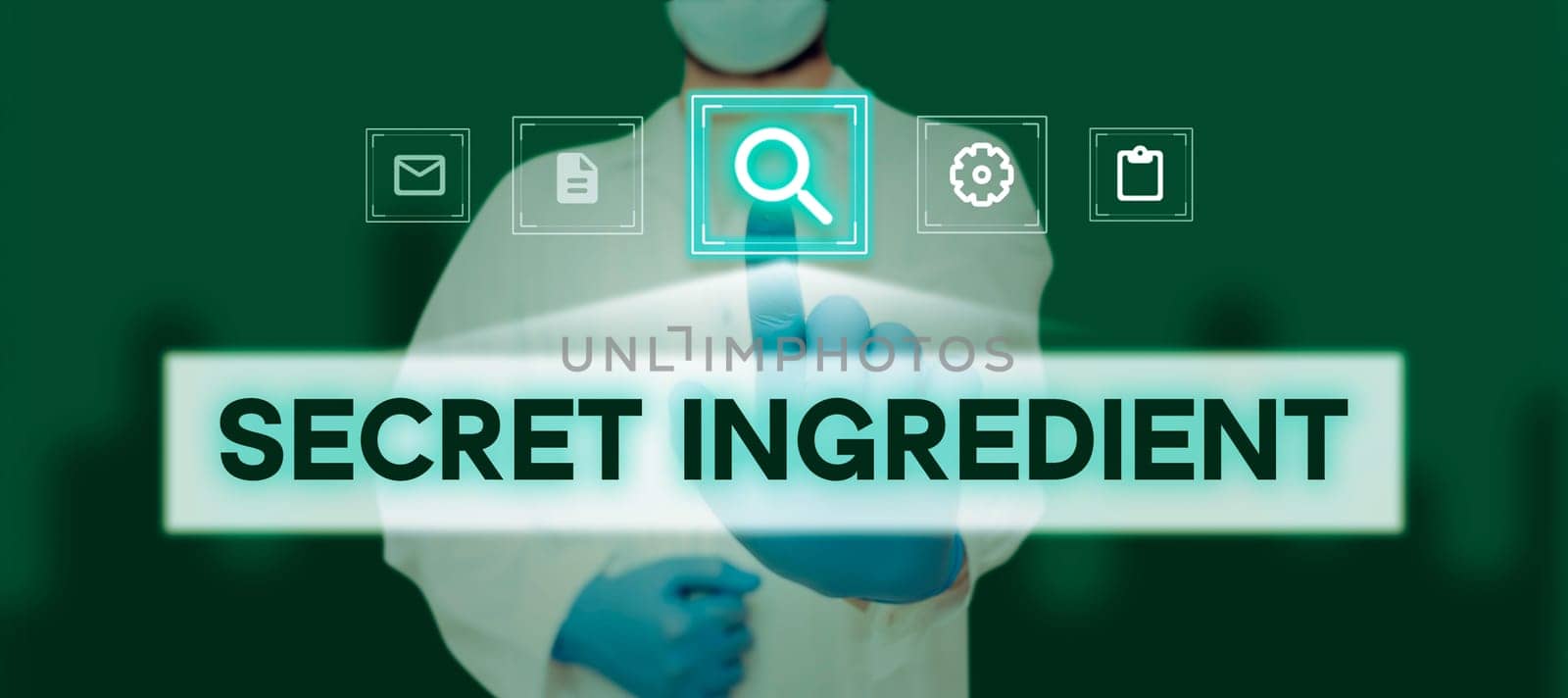 Text showing inspiration Secret Ingredient, Business approach special technique or materials used by a company in manufacturing its products
