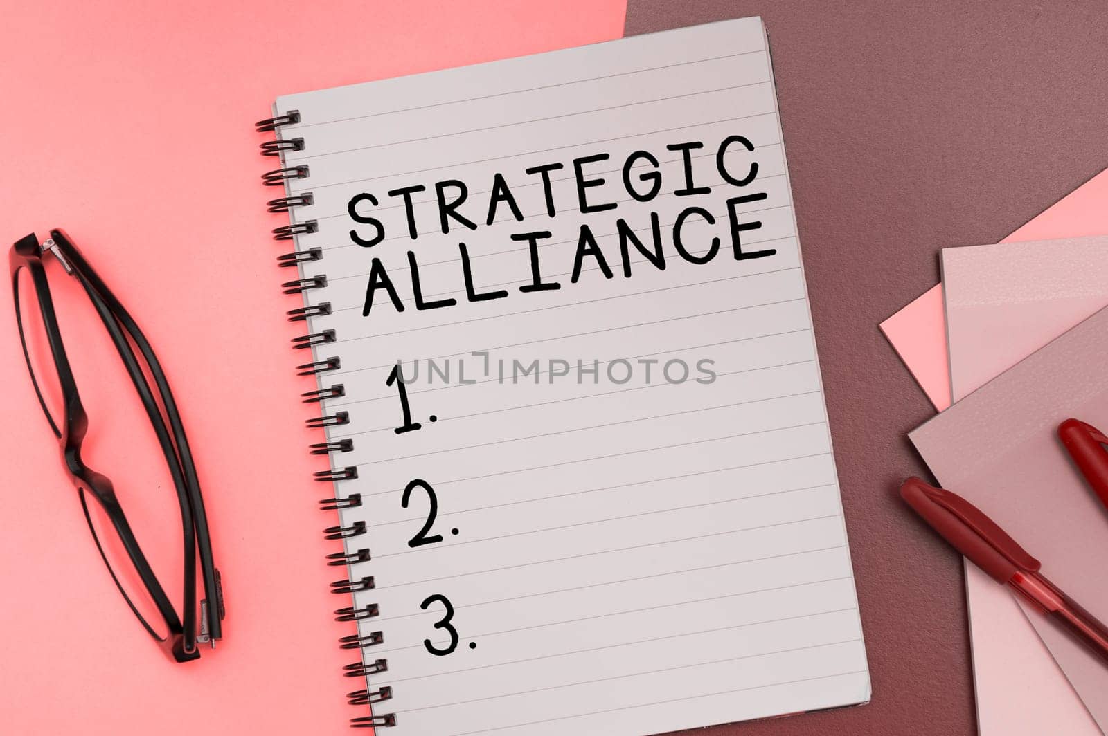Hand writing sign Strategic Alliance, Business overview a bond between states, parties, individuals on goal achievement