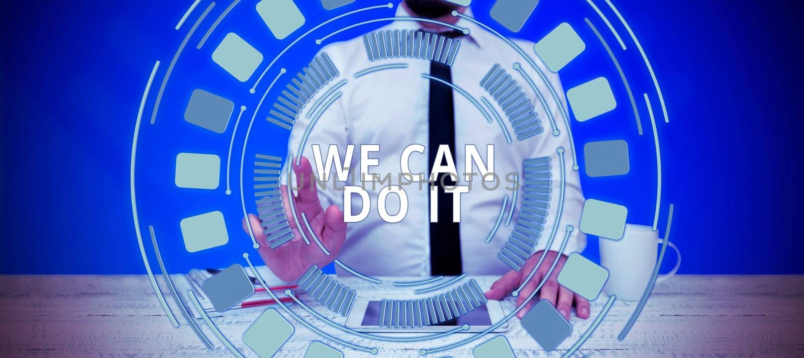 Handwriting text We Can Do It, Business overview see yourself as powerful capable person