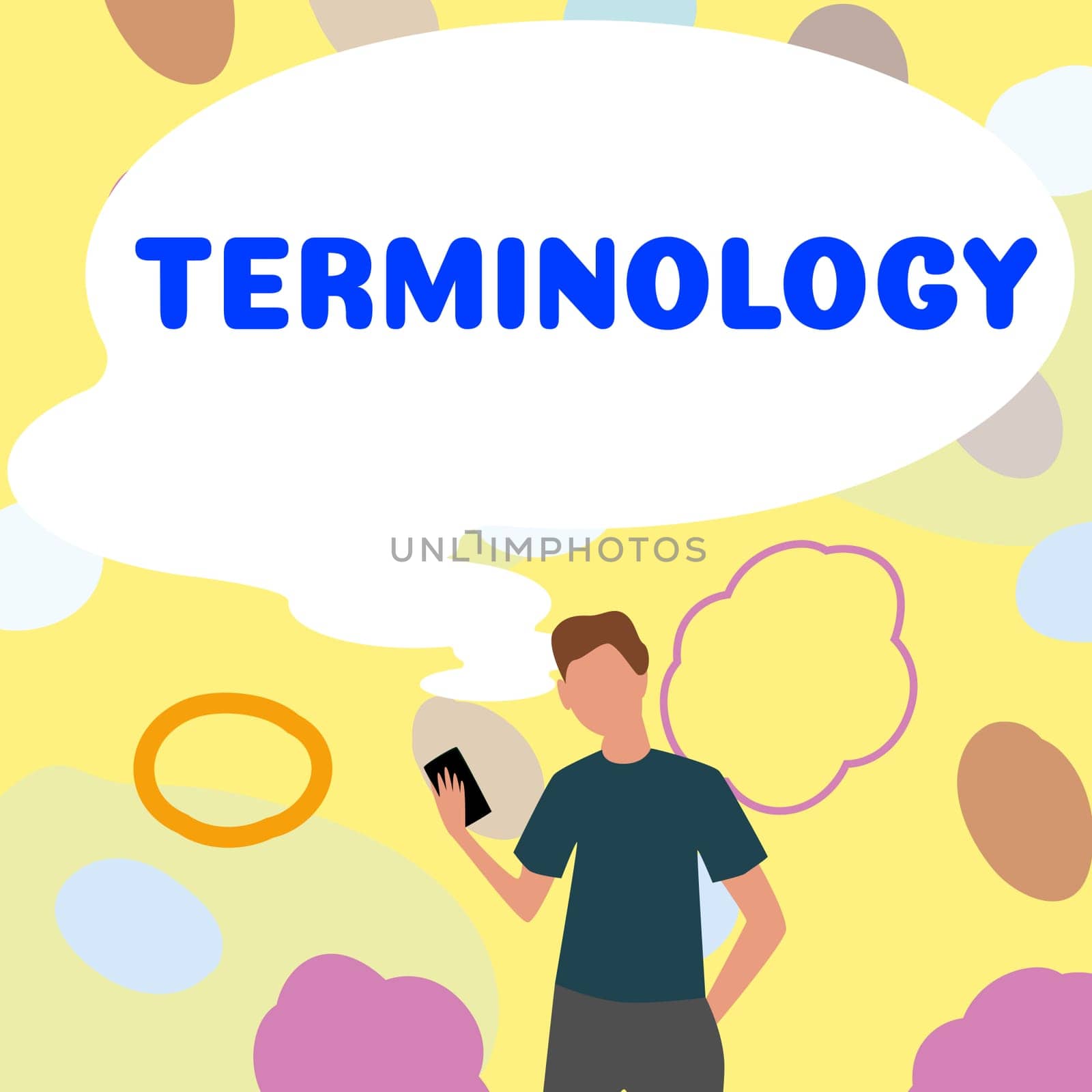 Text sign showing Terminology, Business overview Terms used with particular technical application in studies