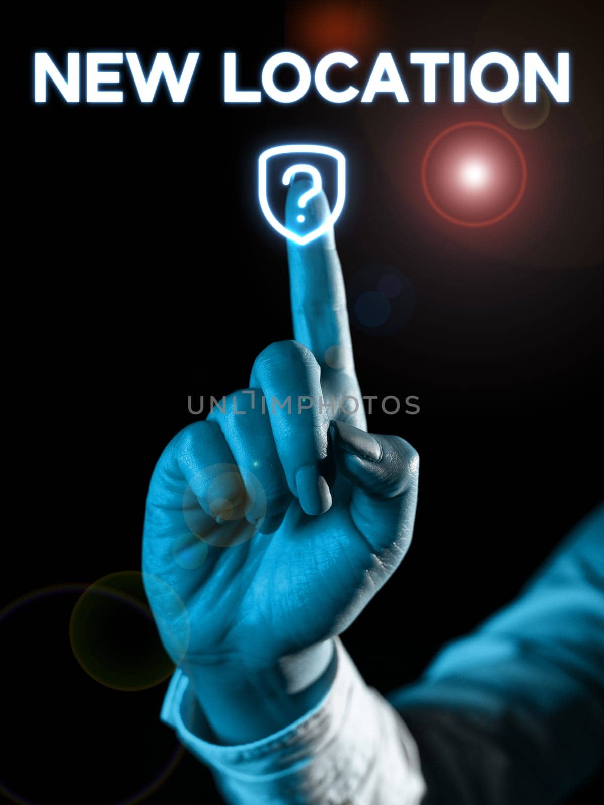 Text caption presenting New Location, Business showcase Get located on a new place and establishing home or business