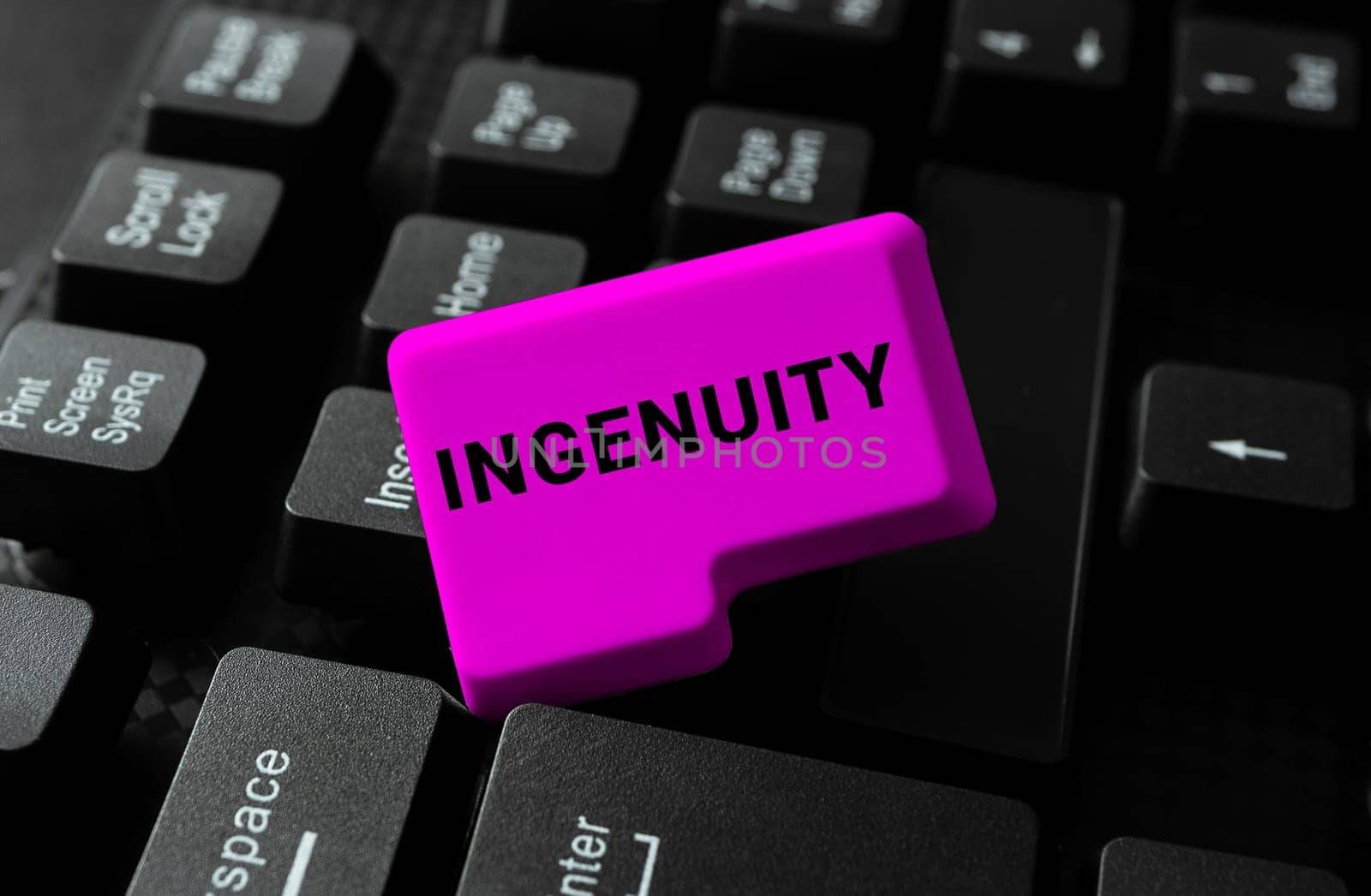 Sign displaying Ingenuity, Business showcase the quality of being clever, original, and inventive