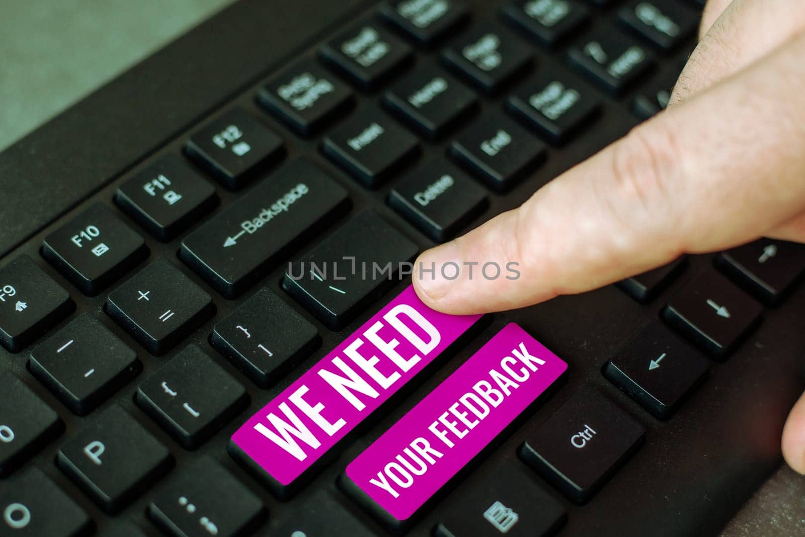 Sign displaying We Need Your Feedback, Business overview Give us your review thoughts comments what to improve