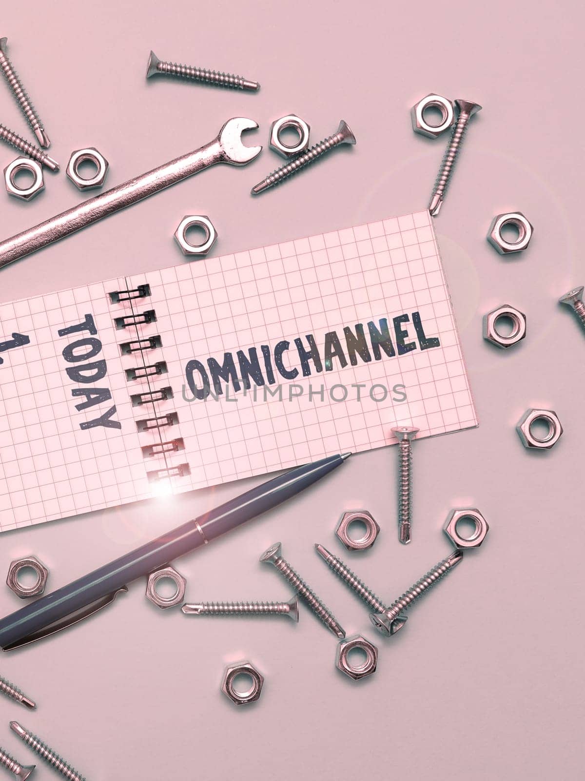 Handwriting text Omnichannel, Business idea type of retail that integrates the different methods of shopping