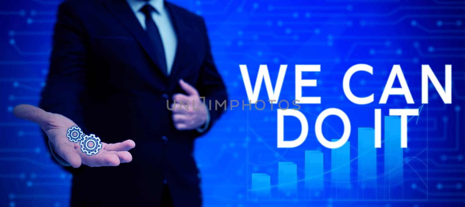 Sign displaying We Can Do It, Business concept see yourself as powerful capable person