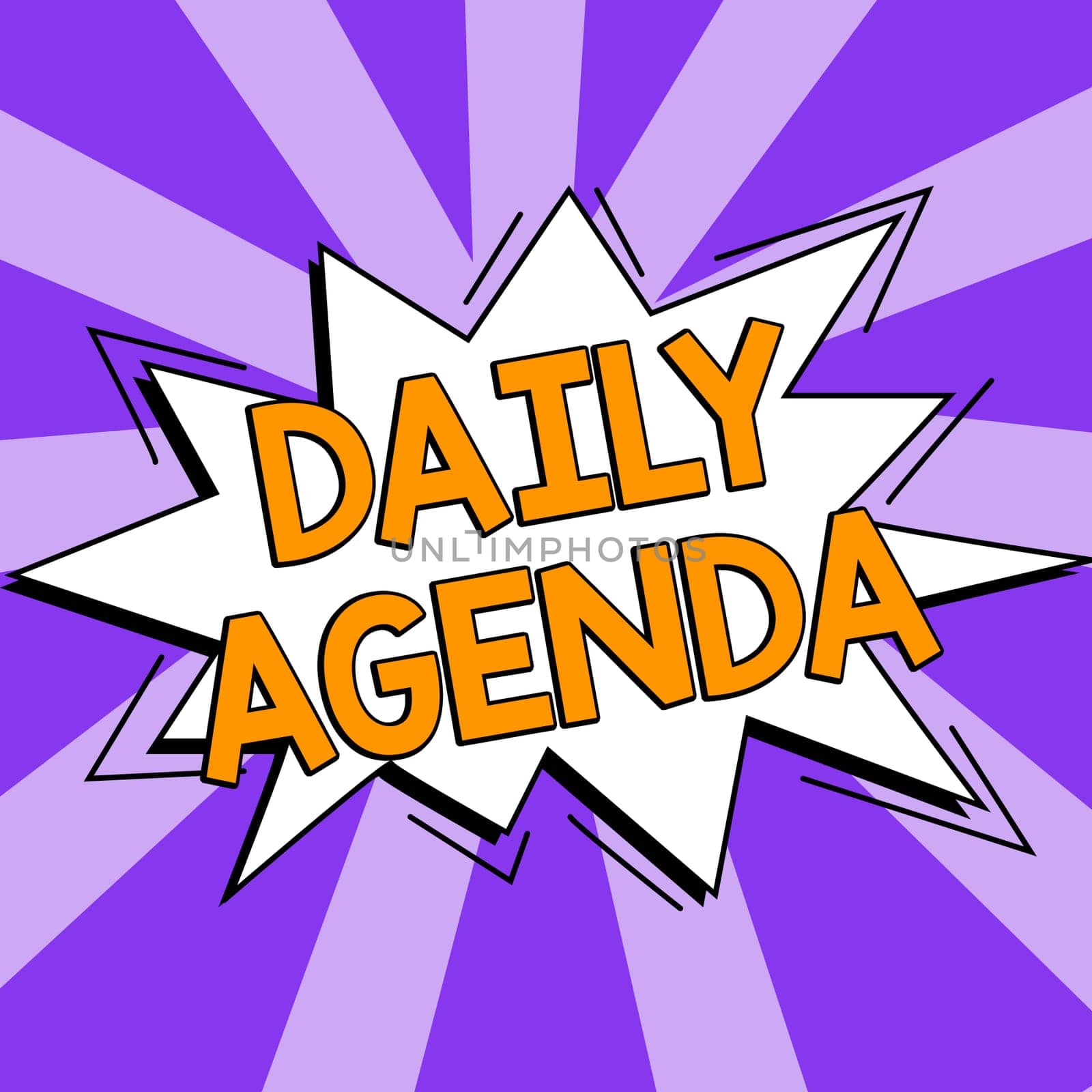 Conceptual caption Daily Agenda, Business overview To do list of items be discussed daily or at formal important meeting