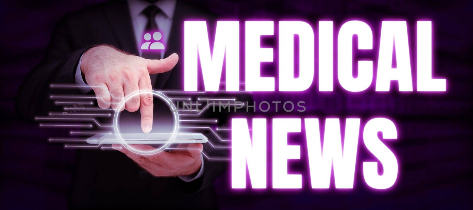 Text caption presenting Medical News, Business overview report or noteworthy information on medical breakthrough