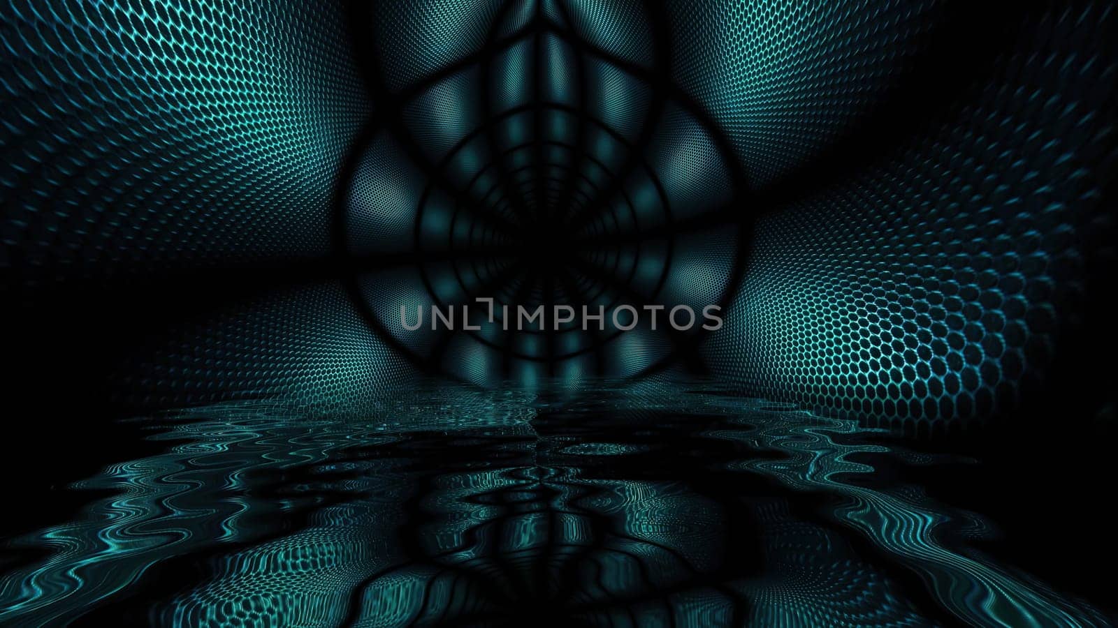 Hypnotic arrows tunnel background reflected in water,Hypnotic arrows tunnel background reflected in water
