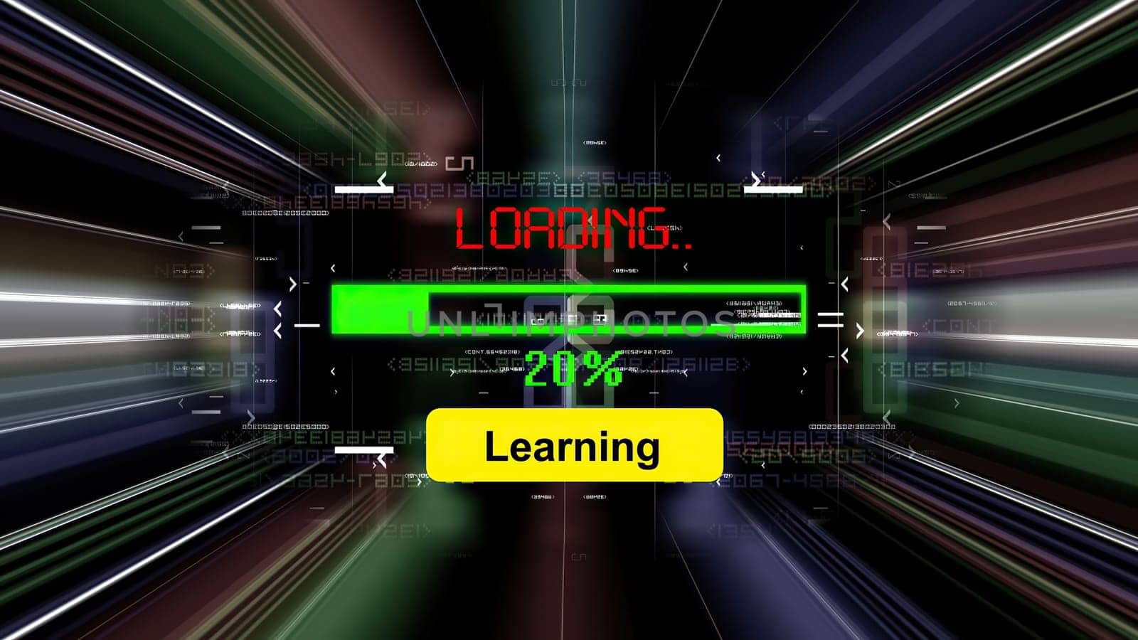 Loading learn progress bar on the screen,Loading learn progress bar on the screen
