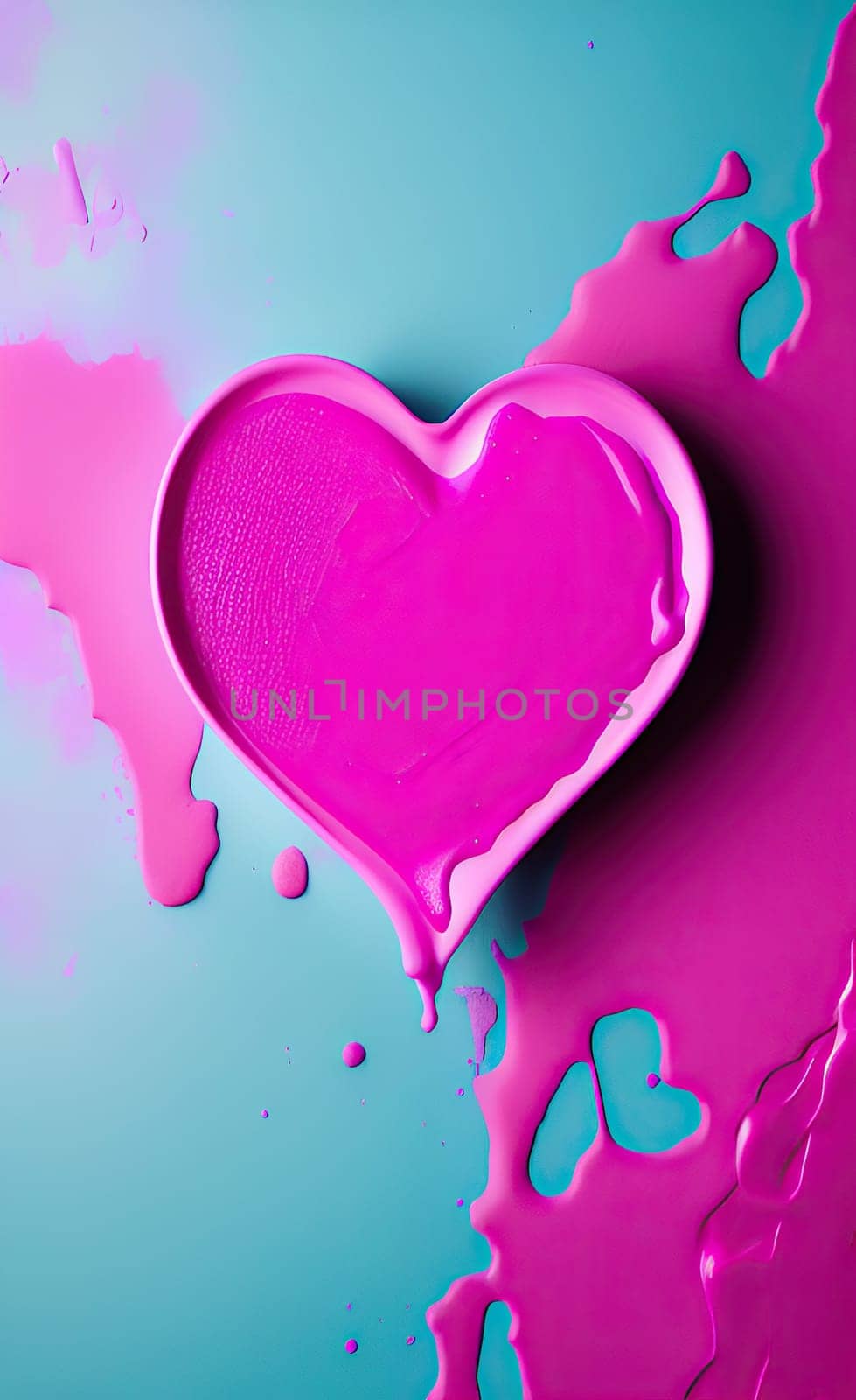 Colorful heart with paint splatters