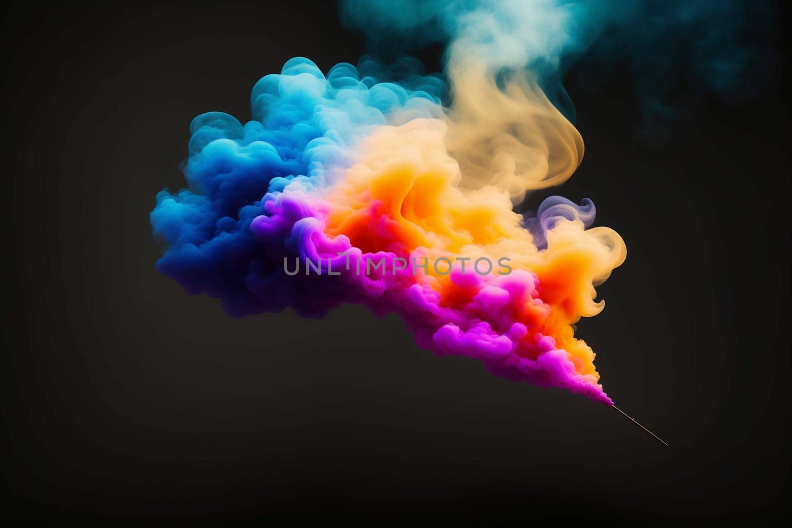 Abstract colorful ink and smoke waves
