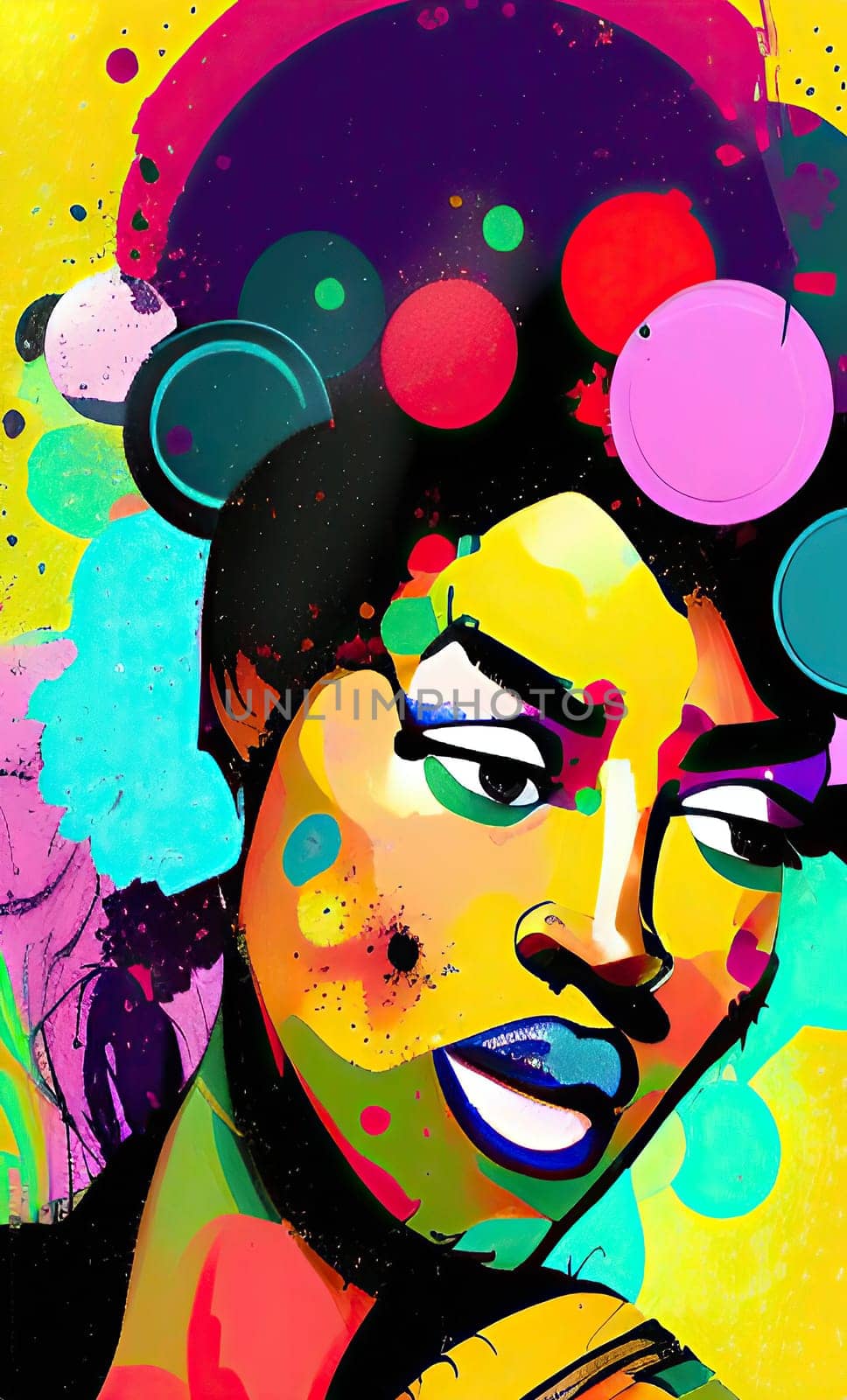 Colourful modern abstract woman face. Hand drawn digital art  illustration,Colourful modern abstract woman face. Hand drawn digital art  illustration