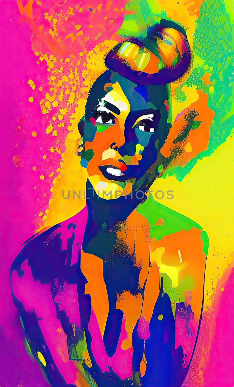 Colourful modern abstract woman face. Hand drawn digital art  illustration,Colourful modern abstract woman face. Hand drawn digital art  illustration