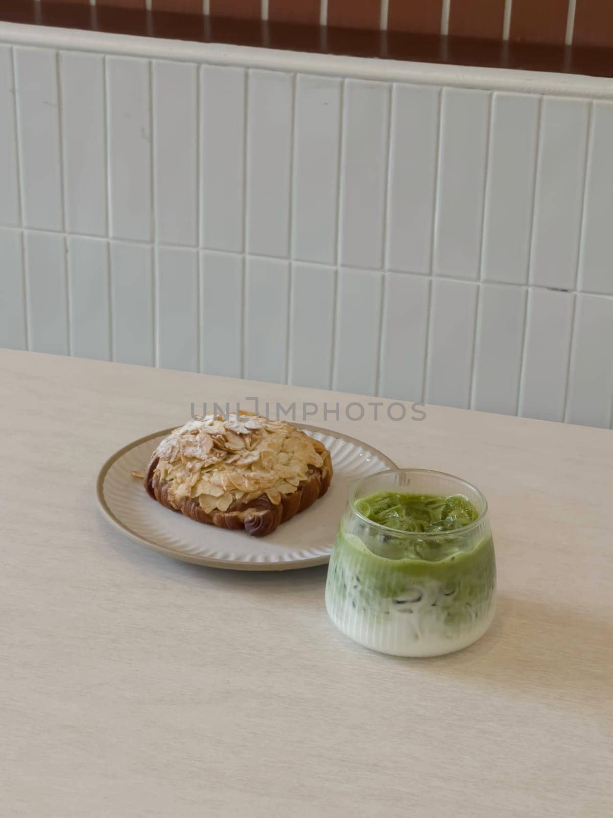 Room interior coffee shop with comfortable furniture, stock photo