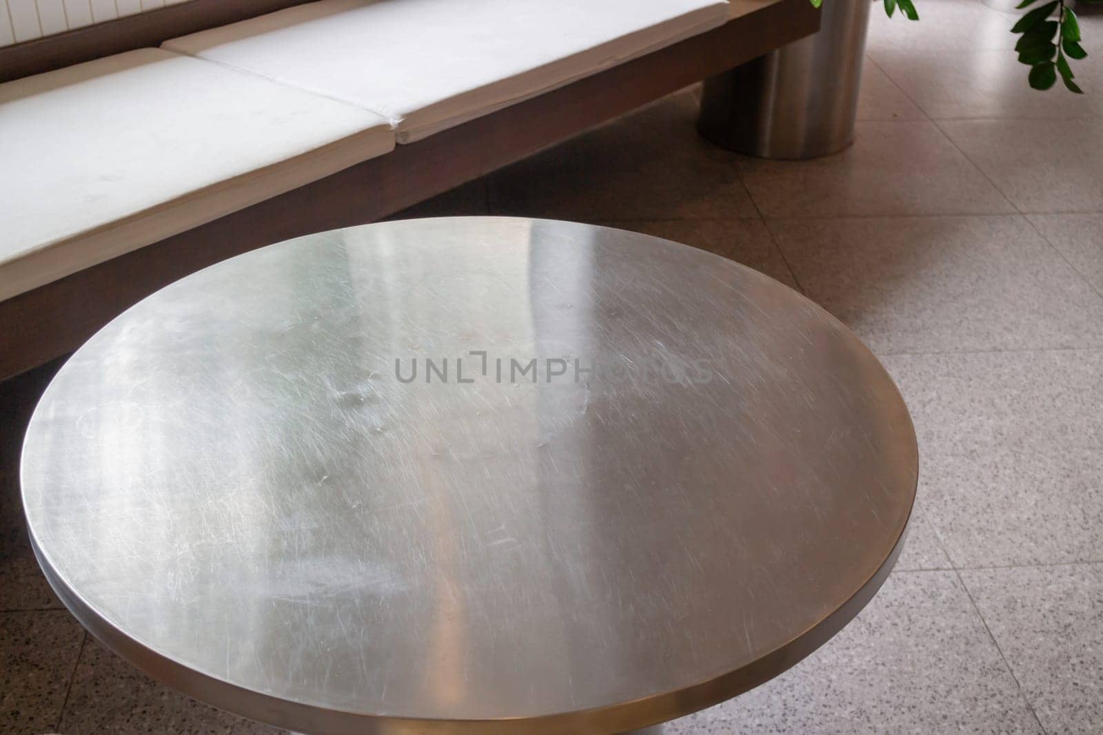 Room interior coffee shop with comfortable furniture, stock photo